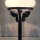 Art Deco table lamp in wrought iron and opaline - 1930s/40s