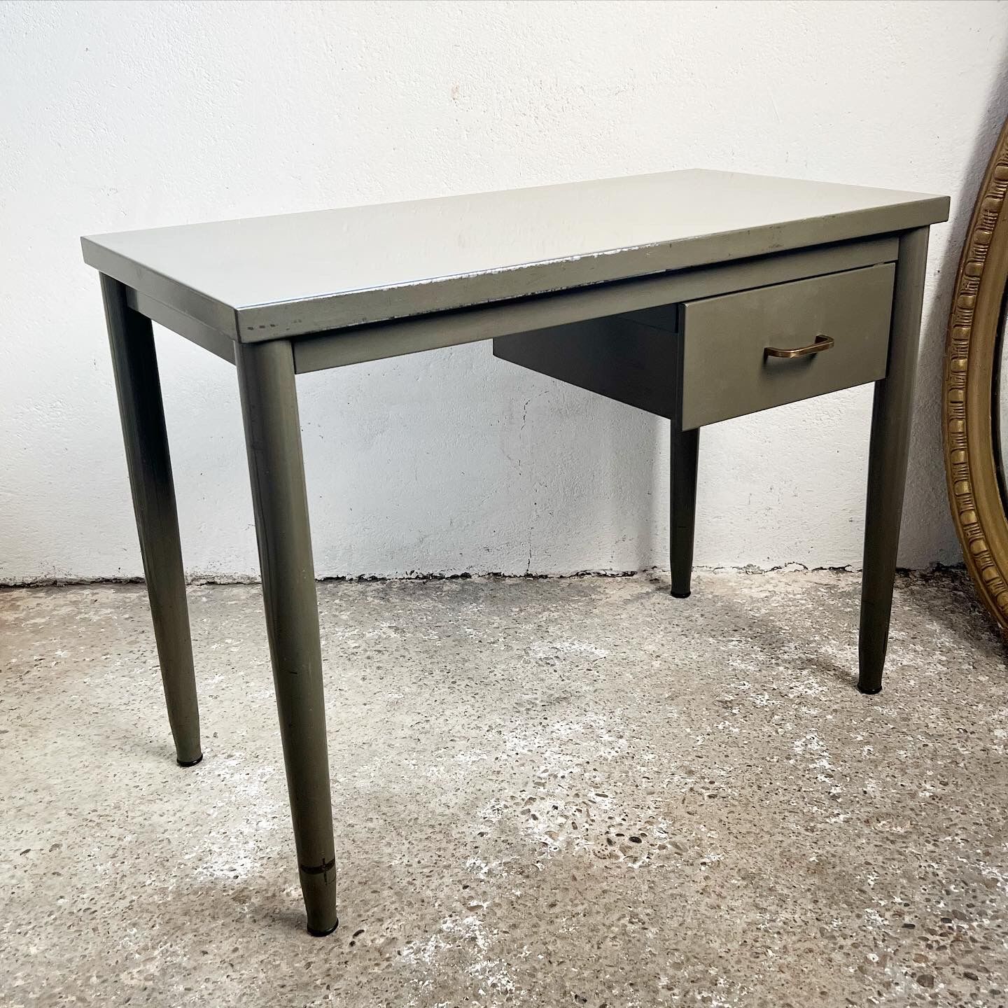 Vintage khaki metal desk