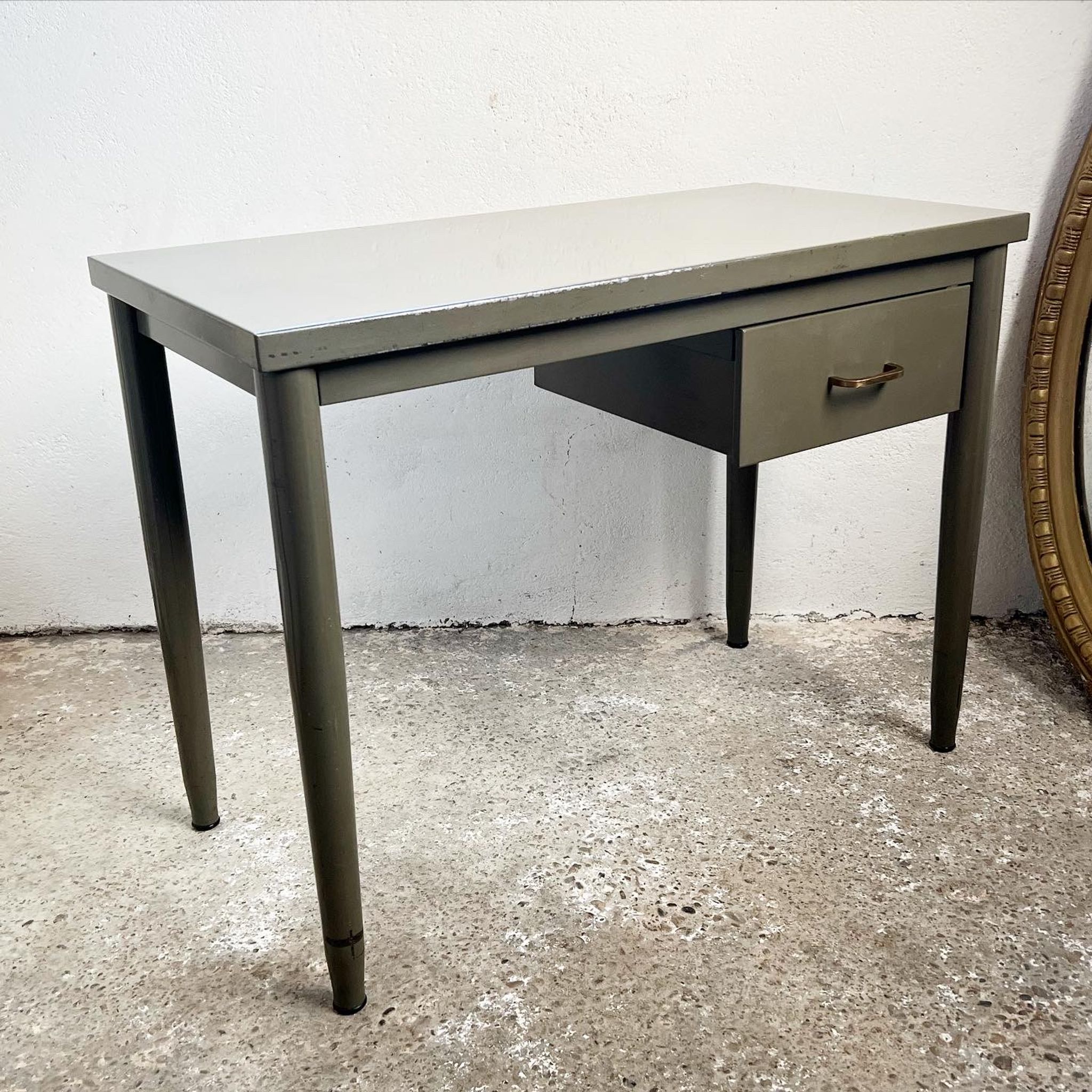 Vintage khaki metal desk