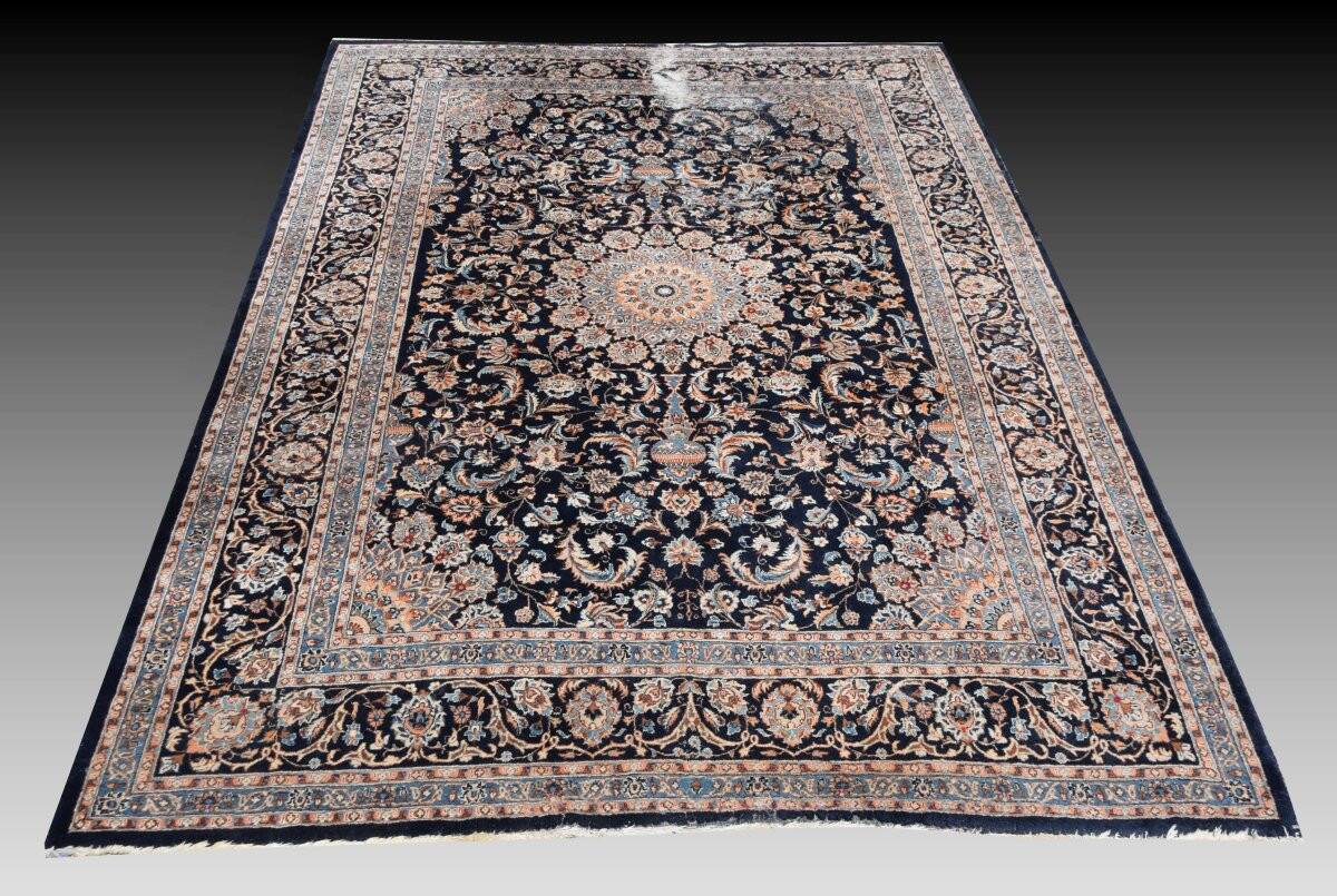 Tapis d'orient kashmar iran en laine : 3.55 x 2.50 mètres - circa : 1970 - "galerie sardje"