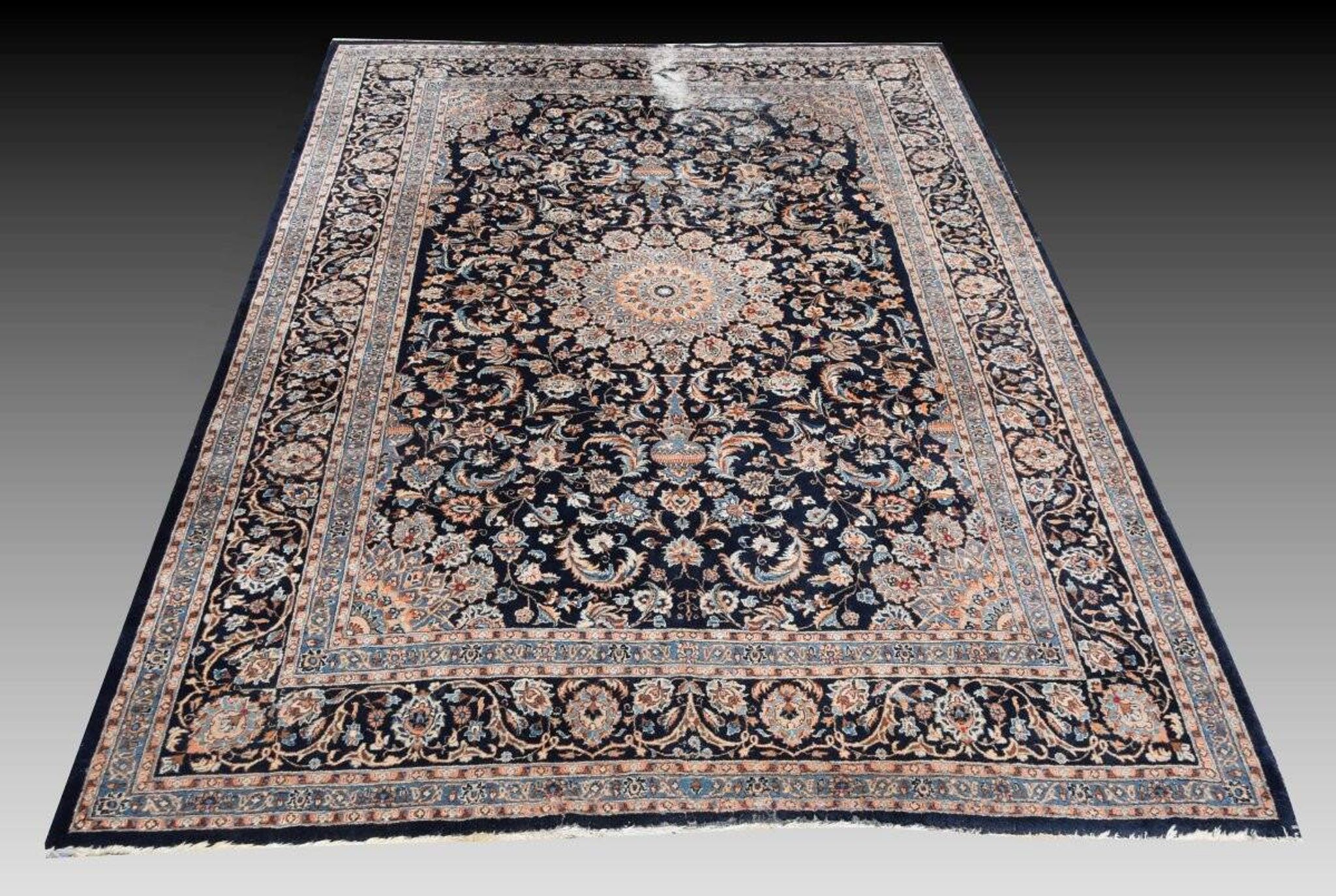 Oriental carpet kashmar iran in wool: 3.55 x 2.50 metres - circa: 1970 - "galerie sardje"