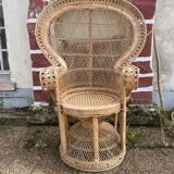 Fauteuil Emmanuelle en rotin 1970