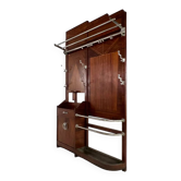 Art deco cloakroom coat rack in wood and metal