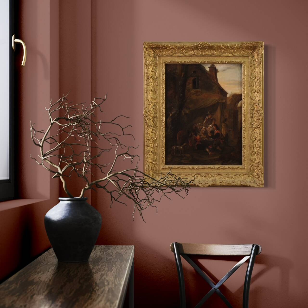 18th century Flemish painting on panel, card players