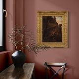 18th century Flemish painting on panel, card players