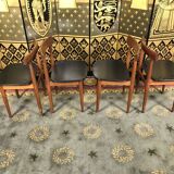Scandinavian teak dining table and 4 Hans Olsen chairs for Frem Rojle