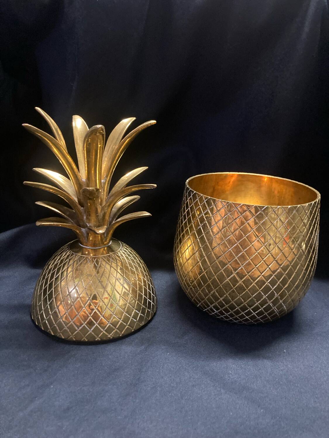 Pineapple brass ice bucket
