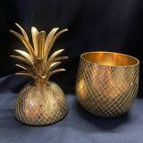 Pineapple brass ice bucket
