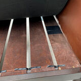 Scandinavian bench in chocolate leather
