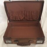 Cloth suitcase and leather vintage