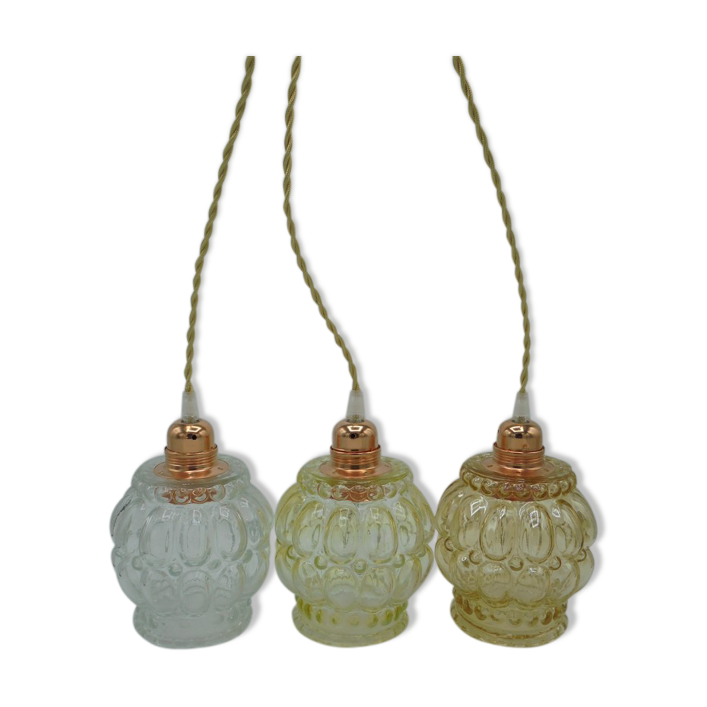 Set of 3 vintage hanging lamps