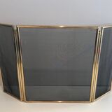 Brass and wire mesh firewall. french work. around 1970