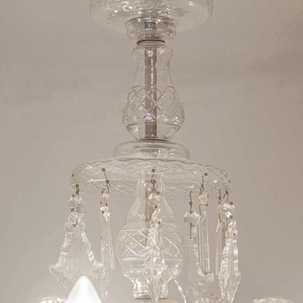Bohemian Cut Lead Crystal Chandelier, 1930s