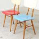 Paire de chaises bois TON Bystrice Thonet rouge et bleu