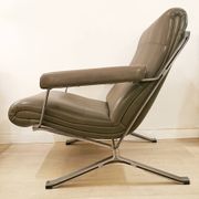 Vintage Metal and Skai Armchair, 1970s