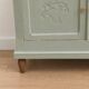 Antique art deco buffet in solid oak – pure lizard green & paint and natural wood – 121 cm