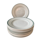 Set of 12 old flat plates in St Amand earthenware