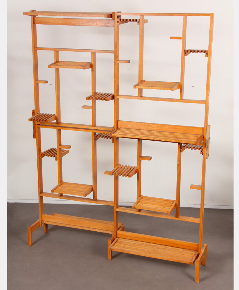 Vintage wooden plant holder, Czech manufacture, 1970