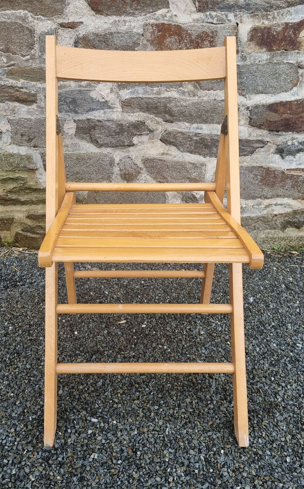 Folding chair blond wood, vintage
