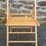 Folding chair blond wood, vintage