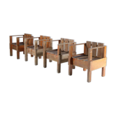 1960s teak wooden side chair in Rietveld “Crate” style / Netherlands