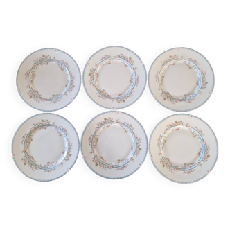 Série de 6 assiettes plates - en porcelaine Manufacture de Coalport, Angleterre - Modèle April