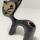 Porte stylo zoomorphe chat bronze patine noir design vintage