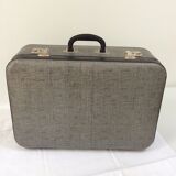 Old gray cardboard suitcase