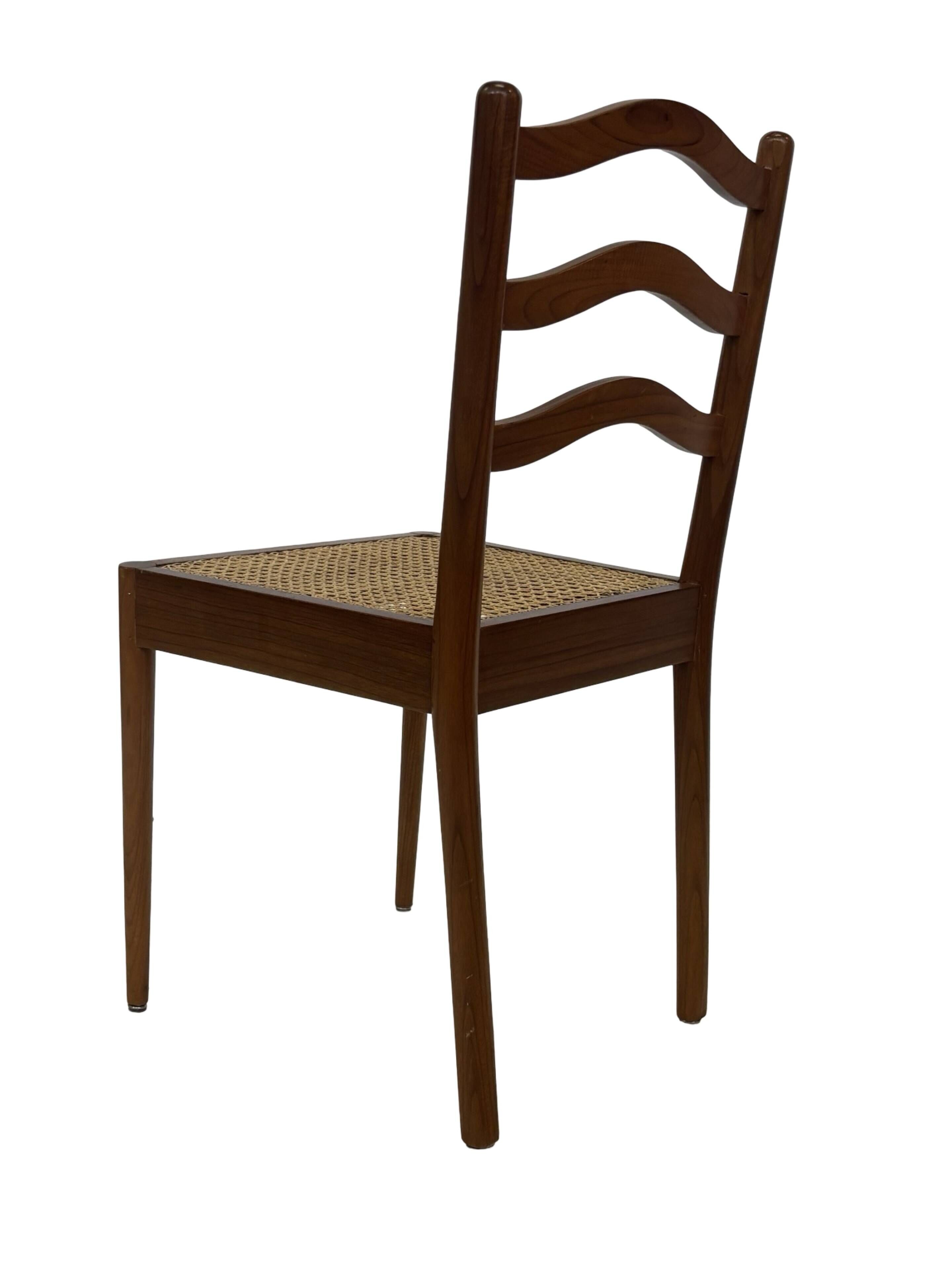 Vintage Teak Chair with Webbing - 1970s Design