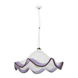 Suspension italienne en verre de Murano argenté, années 1970