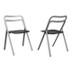 Giorgio Cattelan leather folding chairs for Cidue, Italy, 1970s.