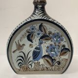 Lampe gourde en céramique polychrome XX siècle