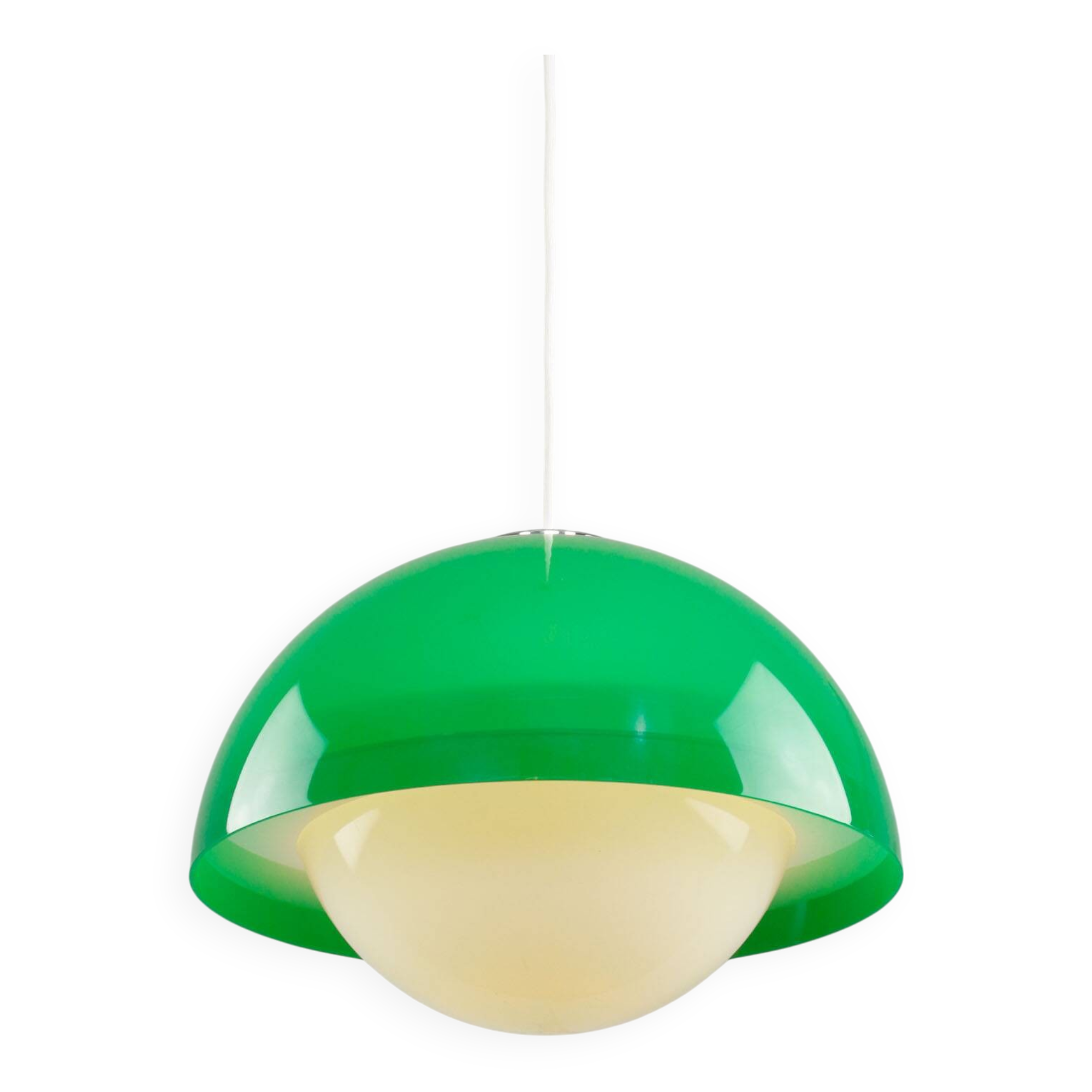 Italian Space Age Pendant in Brass and Acrylic Glass, 1970s