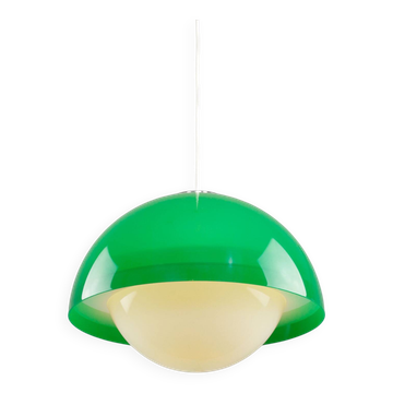 Italian Space Age Pendant in Brass and Acrylic Glass, 1970s
