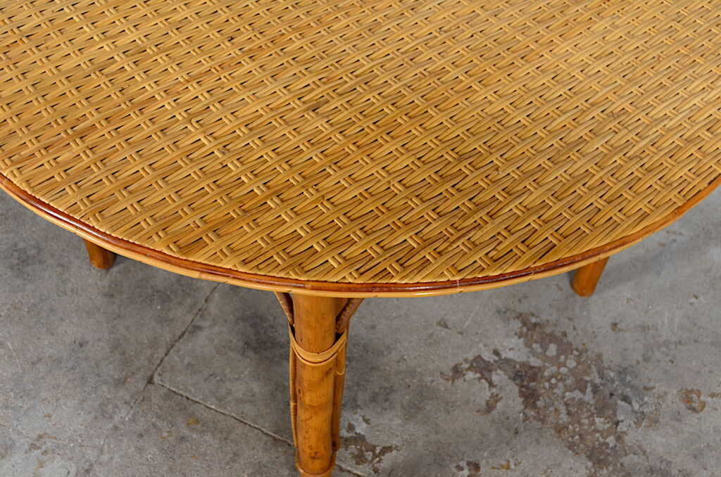 Léontine vintage 60's rattan dining table