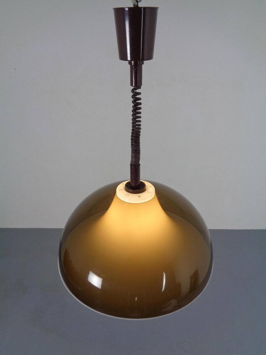 Ceiling lamp in brown and white plastic from Stilux Milano, 1960s