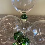 3 ball stemmed glasses