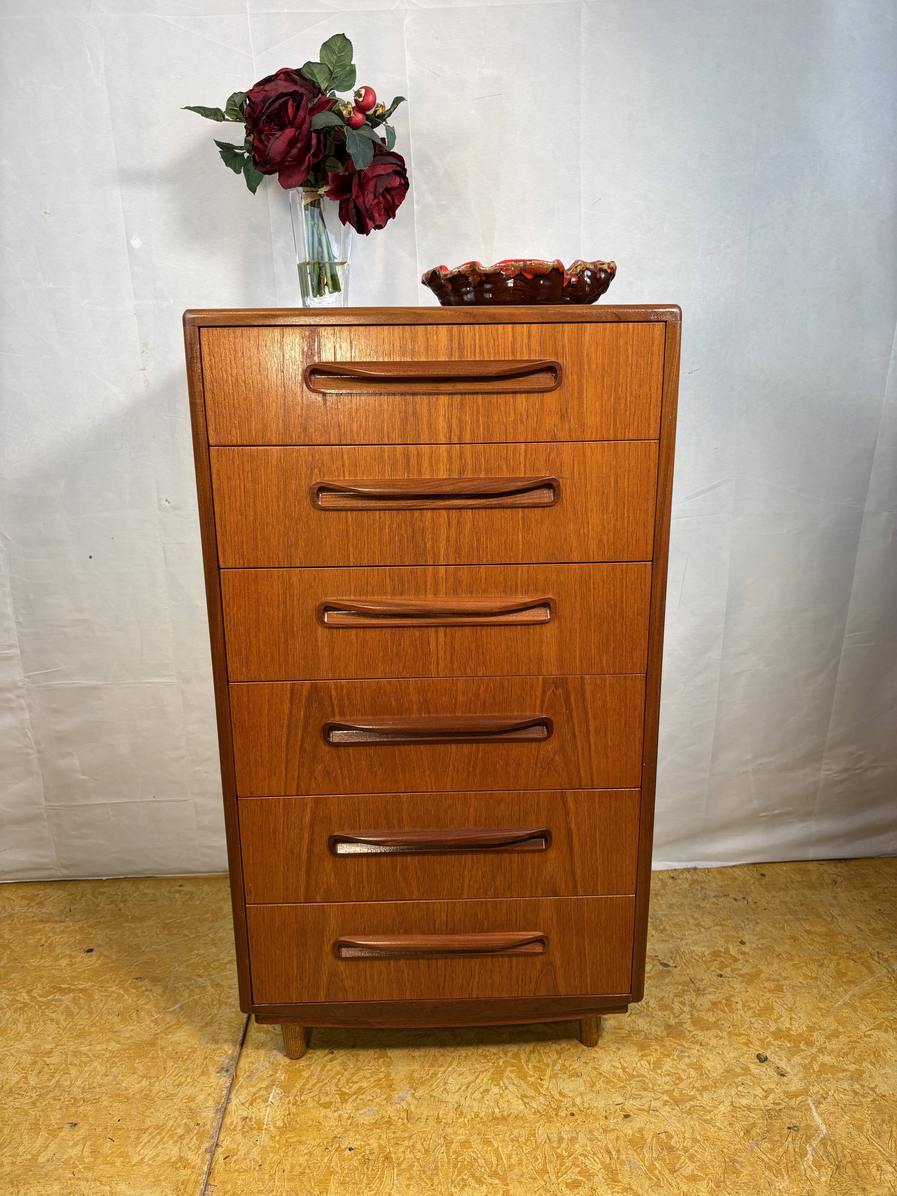 Mid-Century Retro Vintage Teak Tallboy Chest of Drawers by G Plan – Fresco