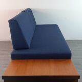 Norwegian daybed sofa in teak and blue fabric "svanette" by Ingma Relling, 1960s