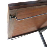 Extendable vintage dining table from Brabantia with metal frame and teak top