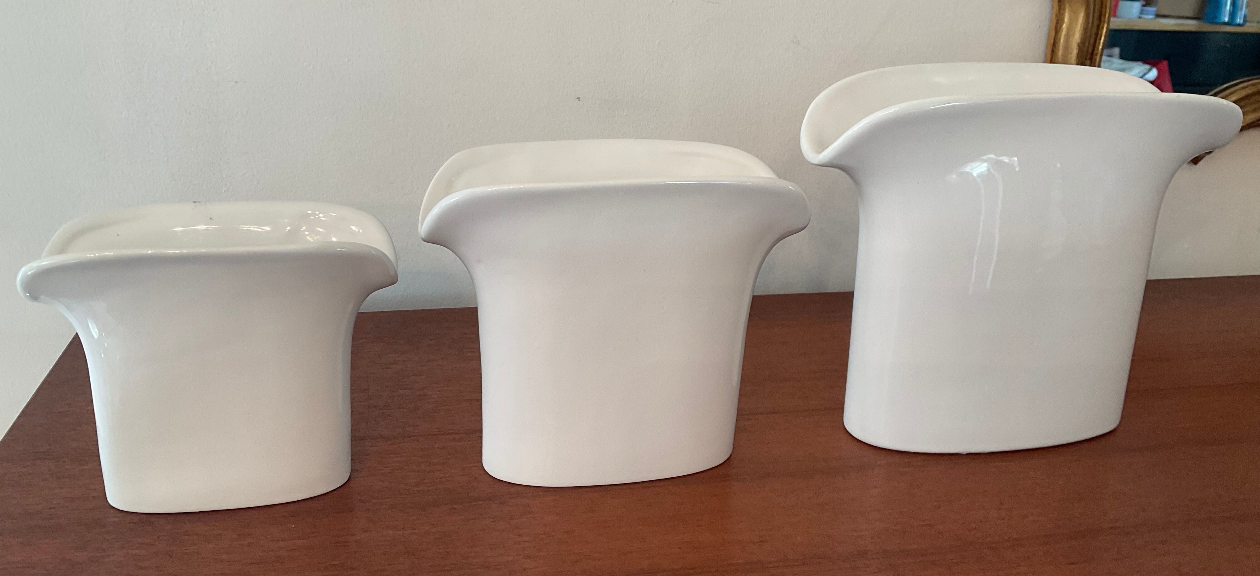 Trio of vintage ceramic vases 70s