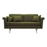 Canapé vert, design italien, années 1960, production : Italie