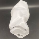 White tinted glass vase with crumpled effect