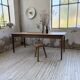 Table de ferme chêne pieds fuseaux 1950
