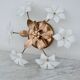 Petite vintage Murano ceiling light white flowers, 1970s