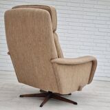 Fauteuil pivotant et son repose-pieds, laine