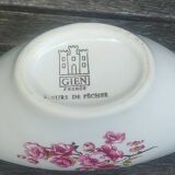 Porcelain saucière of the Gien earthenware factory model "peach blossoms"