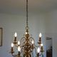 "Dutch" gold metal chandelier with 9 light arms - 1960