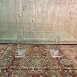 Glass and plexiglass coffee table signed