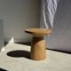 Table d'appoint en manguier massif naturel (monoxyle) piètement conique min